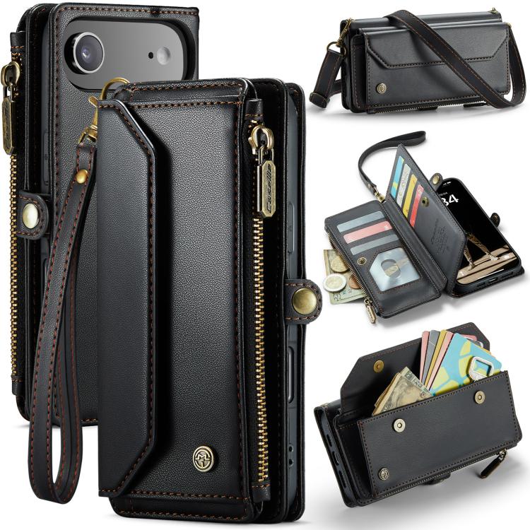 

For iPhone Air CaseMe C36 Card Slots Zipper Wallet RFID Anti-theft Leather Phone Case(Black)