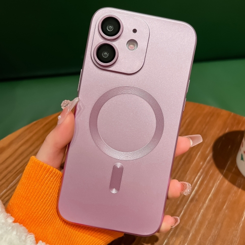 

For iPhone 11 Metallic Paint Magsafe Liquid TPU Phone Case(Pink)