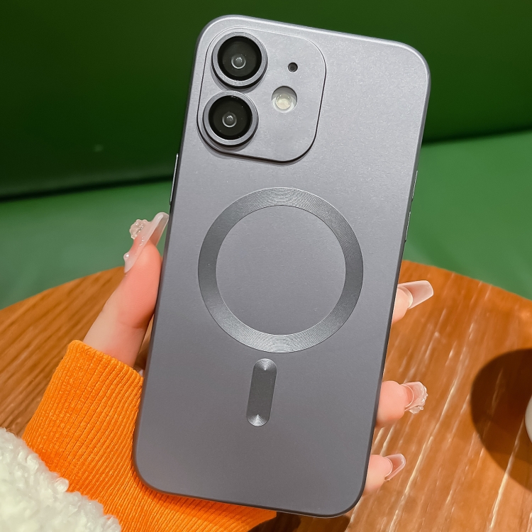 

For iPhone 11 Metallic Paint Magsafe Liquid TPU Phone Case(Gray)