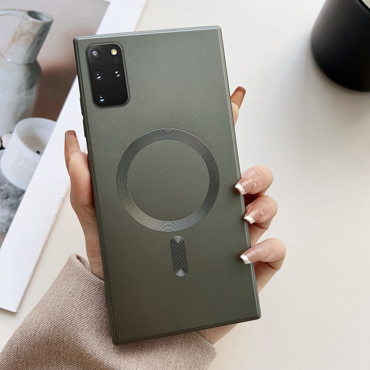 

For Samsung Galaxy S20+ Metallic Paint Magsafe Liquid TPU Phone Case(Grey)