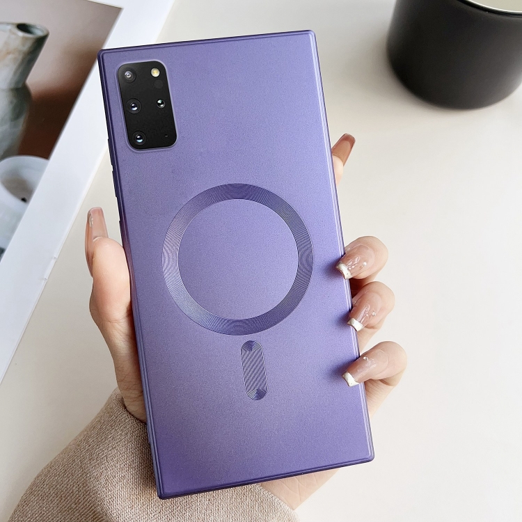 

For Samsung Galaxy S20+ Metallic Paint Magsafe Liquid TPU Phone Case(Purple)