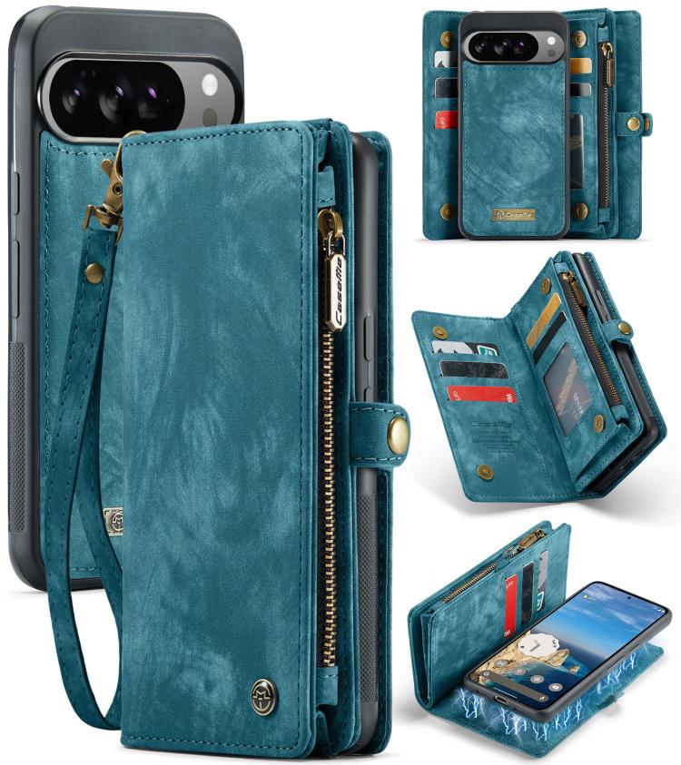 

For Google Pixel 10 Pro XL CaseMe 008 Detachable Multifunctional Leather Phone Case(Blue)