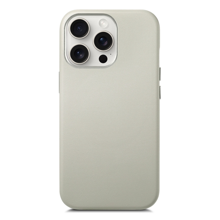 

For iPhone 16 Pro Electroplated Metal Button MagSafe Phone Case(White)