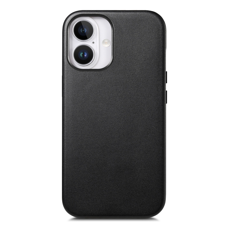 

For iPhone 16 Plus Electroplated Metal Button MagSafe Phone Case(Black)