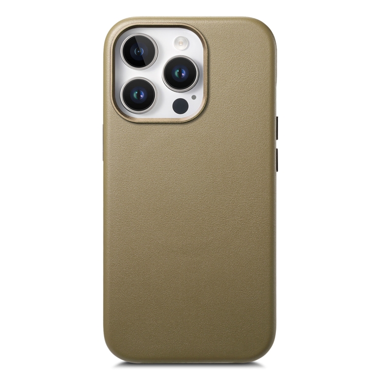 

For iPhone 15 Pro Electroplated Metal Button MagSafe Phone Case(Green)
