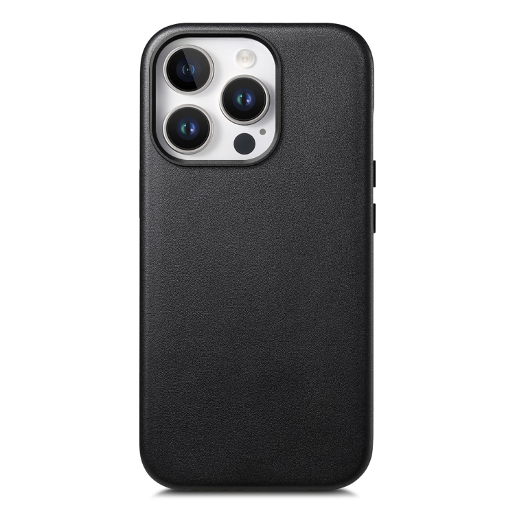 

For iPhone 15 Pro Electroplated Metal Button MagSafe Phone Case(Black)