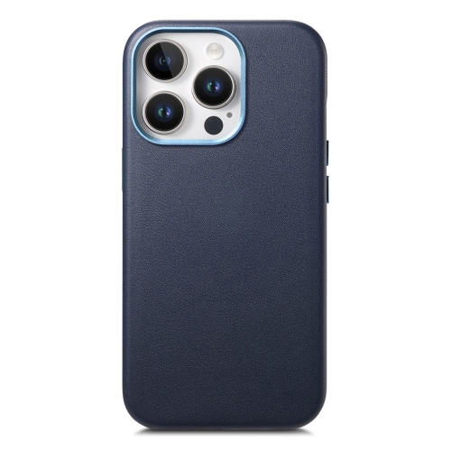 

For iPhone 15 Pro Max Electroplated Metal Button Shockproof Phone Case(Dark Blue)