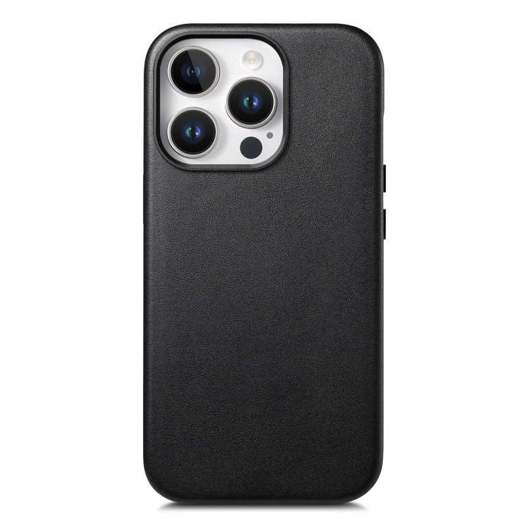 

For iPhone 14 Pro Electroplated Metal Button MagSafe Phone Case(Black)
