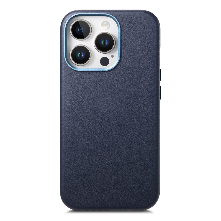 

For iPhone 13 Pro Max Electroplated Metal Button MagSafe Phone Case(Dark Blue)