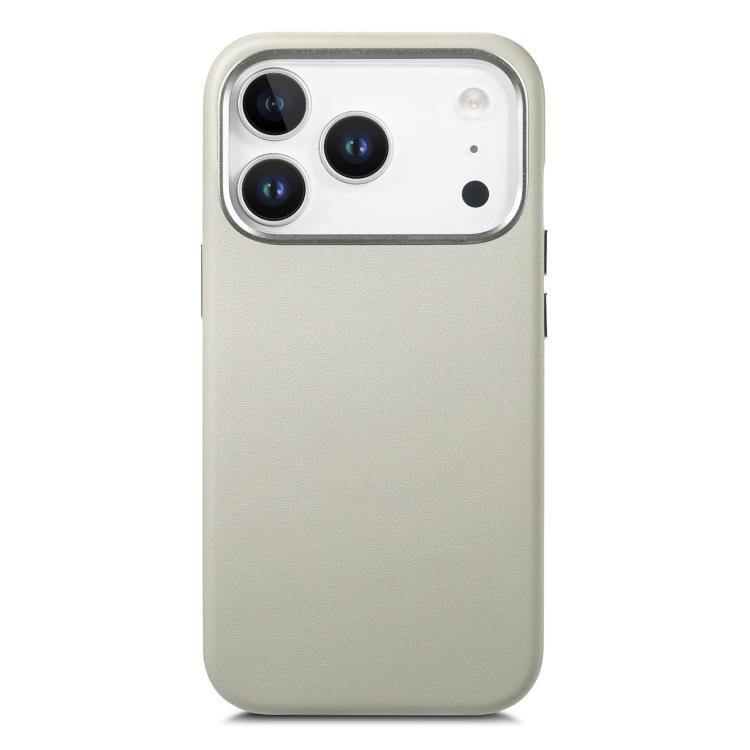 

For iPhone 17 Pro Electroplated Metal Button MagSafe Phone Case(White)