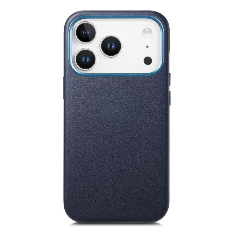 For iPhone 17 Pro Electroplated Metal Button MagSafe Phone Case(Dark Blue)