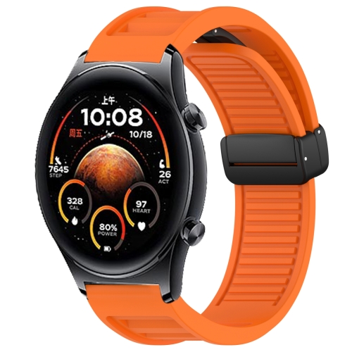 

For Honor Watch GS 4 Window Blind Magnetic Buckle 22mm Silicone Watch Band(Orange)