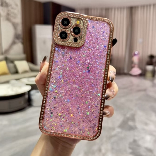 

For iPhone 13 Pro Diamond Glitter Sequins TPU Phone Case(Pink)