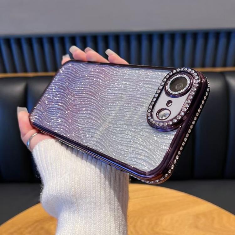 

For iPhone 17e / 16e Diamond Water Ripple Gradient Glitter TPU Phone Case(Purple)