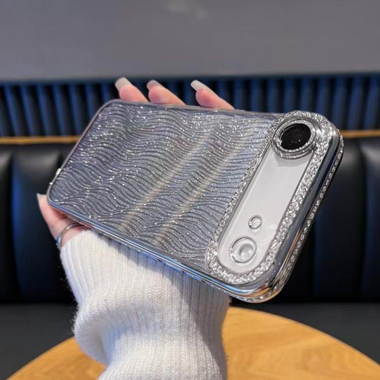 

For iPhone Air Diamond Water Ripple Gradient Glitter TPU Phone Case(Silver)