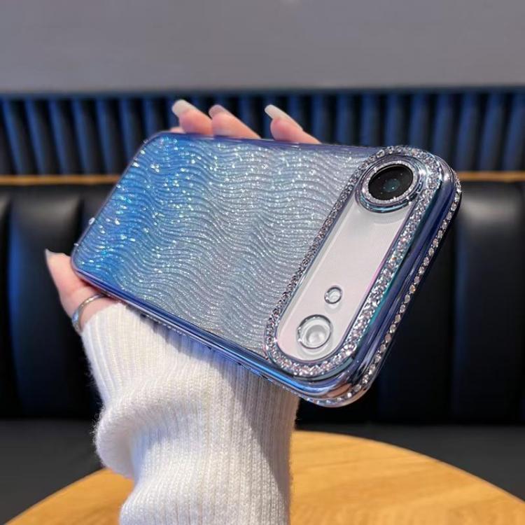 

For iPhone Air Diamond Water Ripple Gradient Glitter TPU Phone Case(Blue)