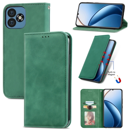 

For Oukitel C53 Retro Skin Feel Magnetic Flip Leather Phone Case(Green)