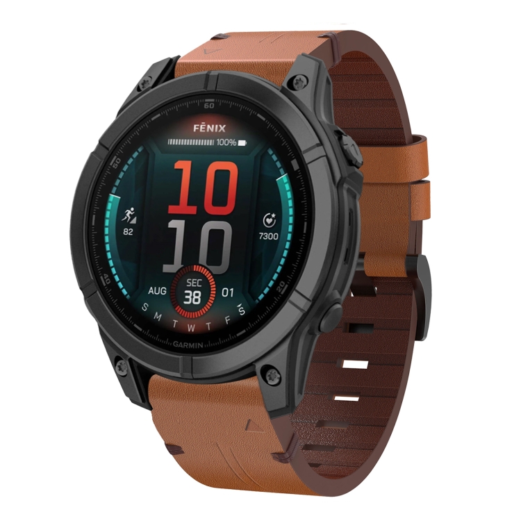 Garmin Fenix 8 MIP 47mm レザー スチールバックル 22mm ウォッチ 