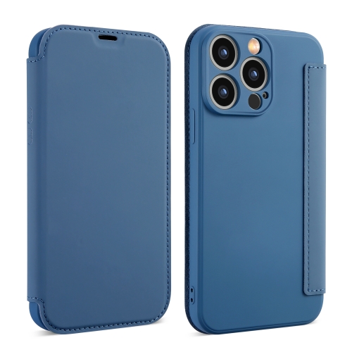 

For iPhone 16 Pro Imitate Liquid Skin Feel Leather Phone Case with Card Slots(Blue)