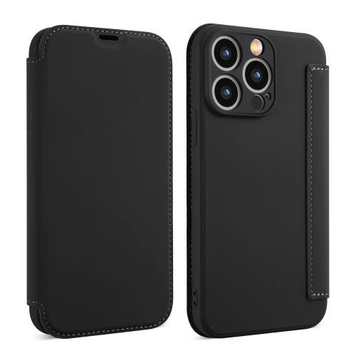 

For iPhone 16 Plus Imitate Liquid Skin Feel Leather Phone Case with Card Slots(Black)