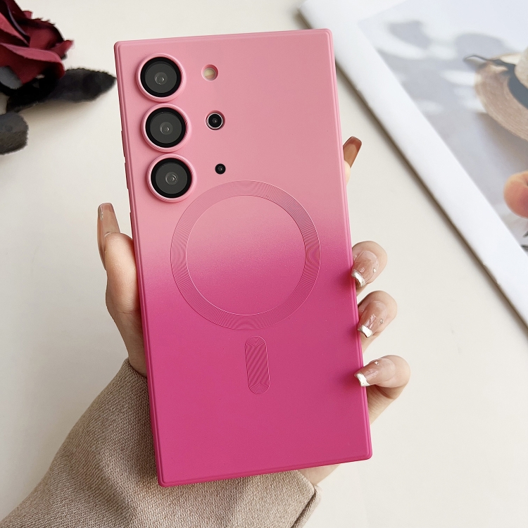 

For Samsung Galaxy S20+ Liquid TPU Silicone Gradient MagSafe Phone Case(Pink Gradient)