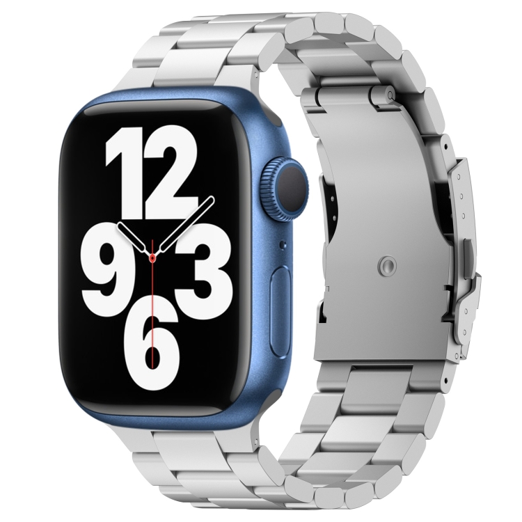 For Apple Watch Series 7 41mm Three Beads Titanium Alloy Metal 