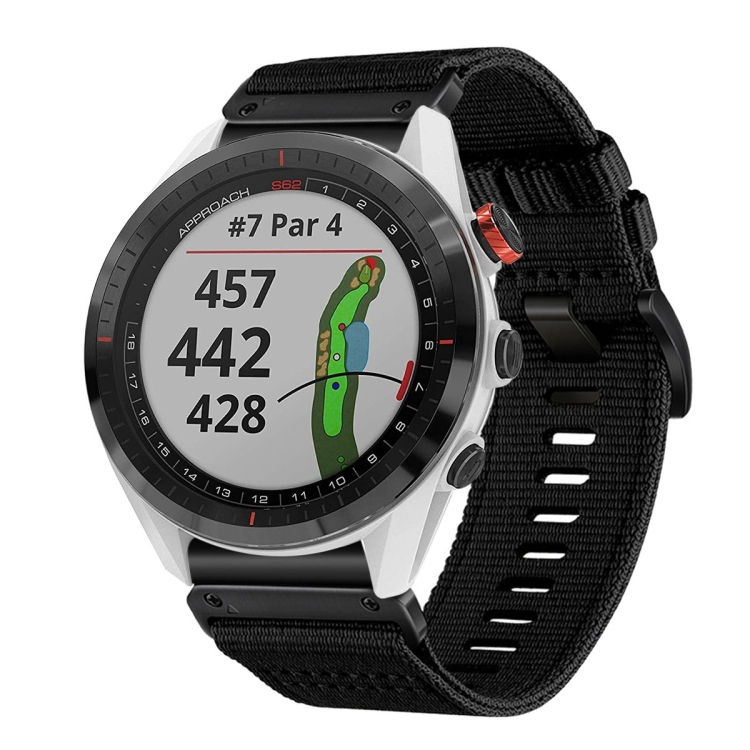 For Garmin Approach S62 Nylon Canvas Quick Release 22mm Watch Band  
