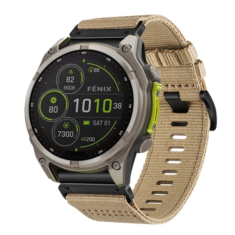 For Garmin Fenix MIP 51mm Nylon Canvas Quick Release 26mm Watch