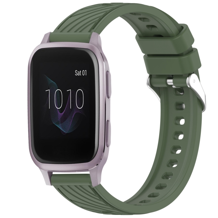 Garmin Venu SQ ストライプテクスチャシリコン 20mm ウォッチバンド 