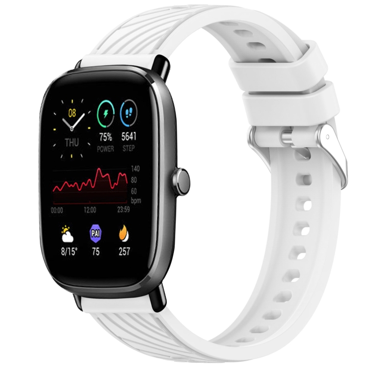 Dây đeo đồng hồ silicon họa tiết sọc 20mm cho Amazfit GTS Mini