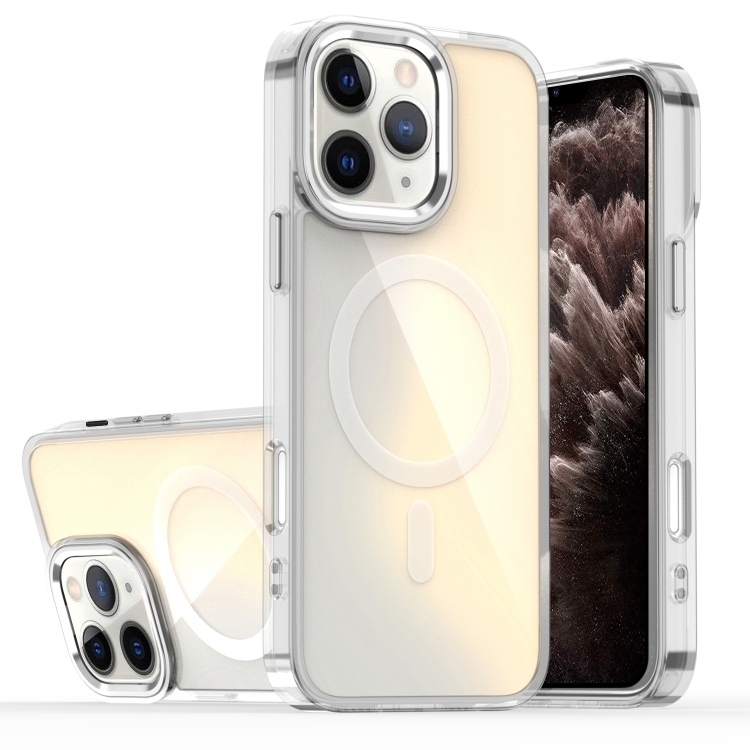 

For iPhone 11 Pro Max Bright Shadow Magsafe Discoloration Phone Case(Grey)