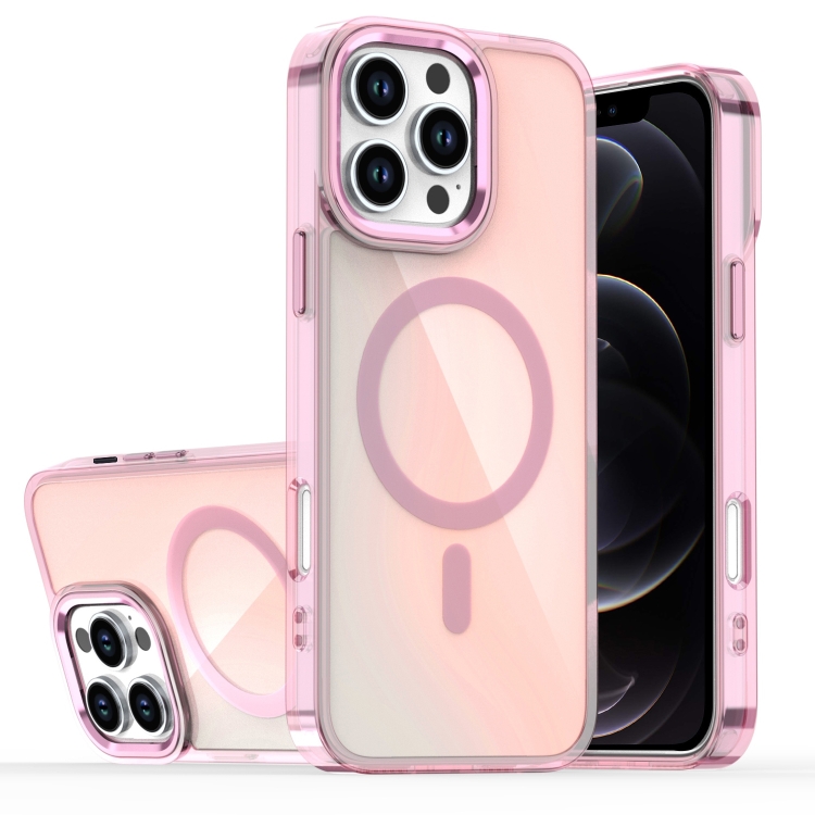 

For iPhone 12 Pro Bright Shadow Magsafe Discoloration Phone Case(Pink)