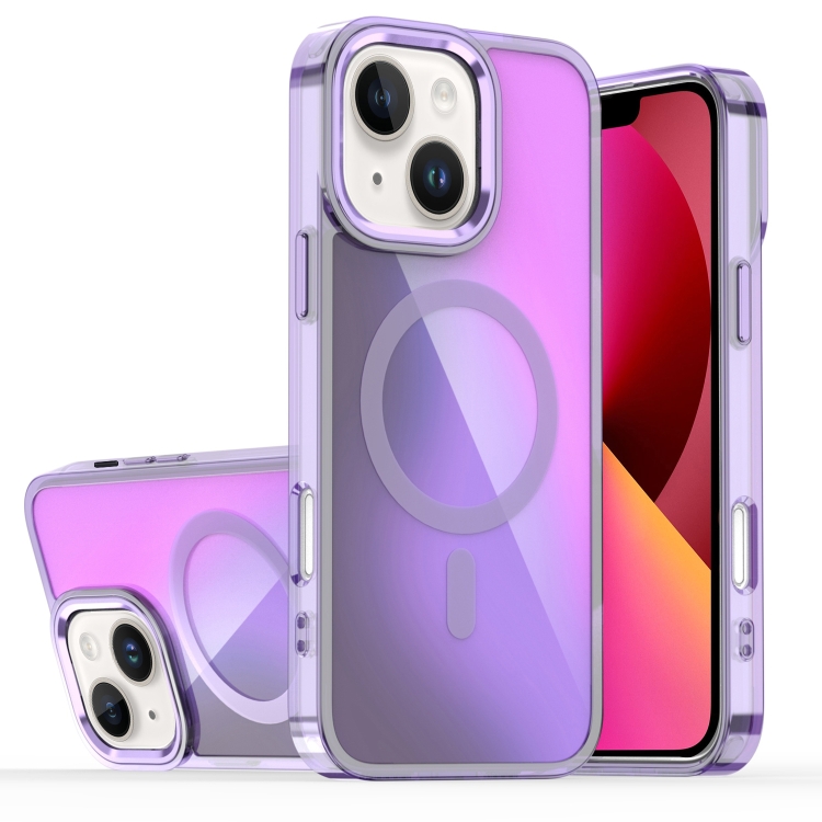 

For iPhone 13 Bright Shadow Magsafe Discoloration Phone Case(Purple)
