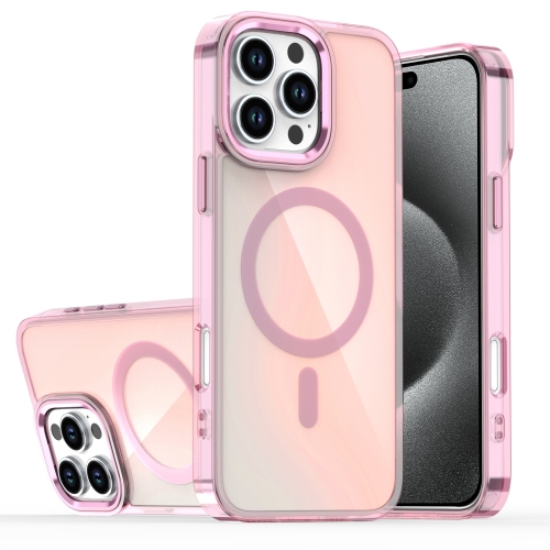 

For iPhone 15 Pro Bright Shadow Magsafe Discoloration Phone Case(Pink)