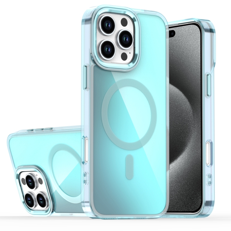 

For iPhone 15 Pro Max Bright Shadow Magsafe Discoloration Phone Case(Blue)