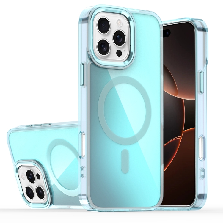 

For iPhone 16 Pro Bright Shadow Magsafe Discoloration Phone Case(Blue)