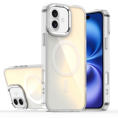 

For iPhone 16 Bright Shadow Magsafe Discoloration Phone Case(Grey)