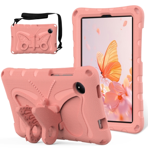 

For Xiaomi Redmi Pad SE 8.7 2024 Butterfly Bracket EVA Shockproof Tablet Case(Pink Orange)