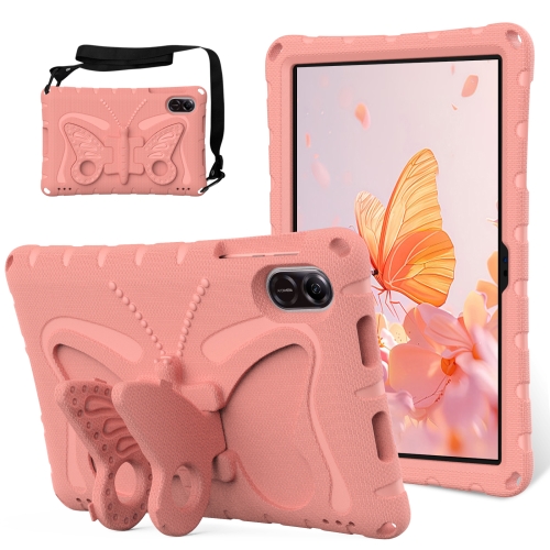 

For Honor Pad X8 Pro 11.5 Butterfly Bracket EVA Shockproof Tablet Case(Pink Orange)