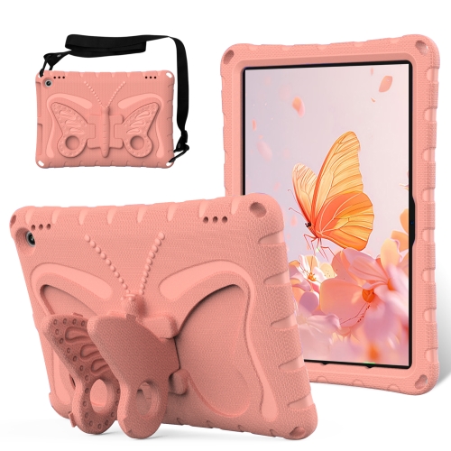 

For Amazon Kindle Fire Max 11 2023 Butterfly Bracket EVA Shockproof Tablet Case(Pink Orange)