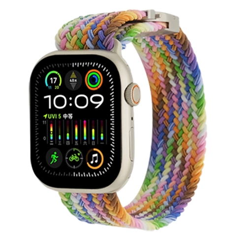 

For Apple Watch 46mm / Ultra 49mm / 45mm / 44mm Metal Buckle Nylon Braided Watch Band(Color)