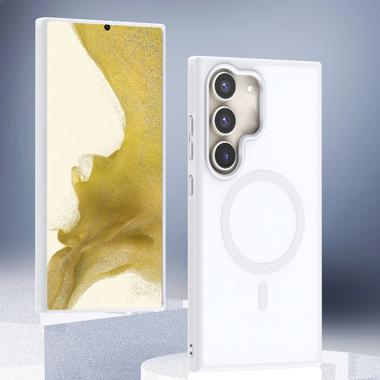 

For Samsung Galaxy S22+ 5G Transparent TPU Hybrid PC Magsafe Phone Case(White)