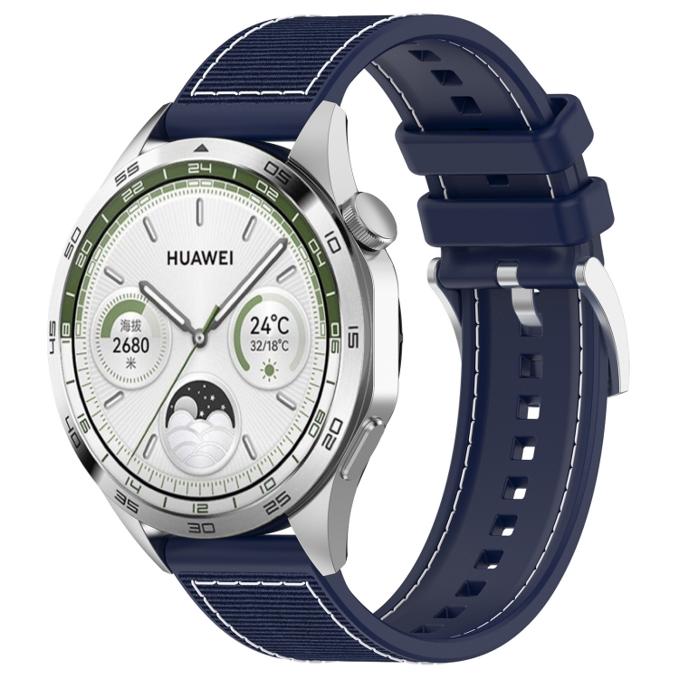 For Huawei Watch GT 5 Pro 46mm Hybrid Nylon Braid Silicone  