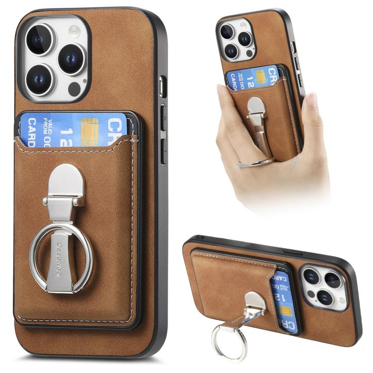 Coque IPhone Cuir Synthétique Avec Anneau Magnétique - MagSafe Compatible - IPhone 12 à 16 Pro Max - NEUF
