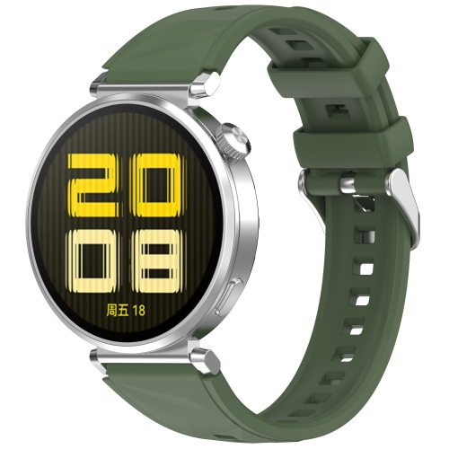 

For Huawei Watch GT 5 Pro 42mm Quick Release Silicone Watch Band(Dark Green)