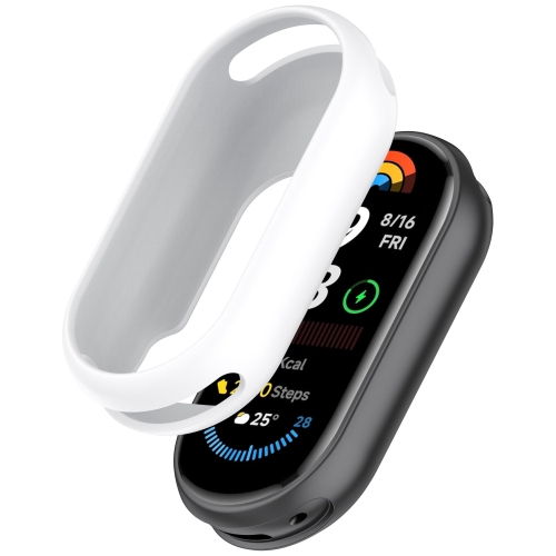 

For Xiaomi Smart Band 9 NFC Glossy Surface Silicone Watch Protective Case(White)