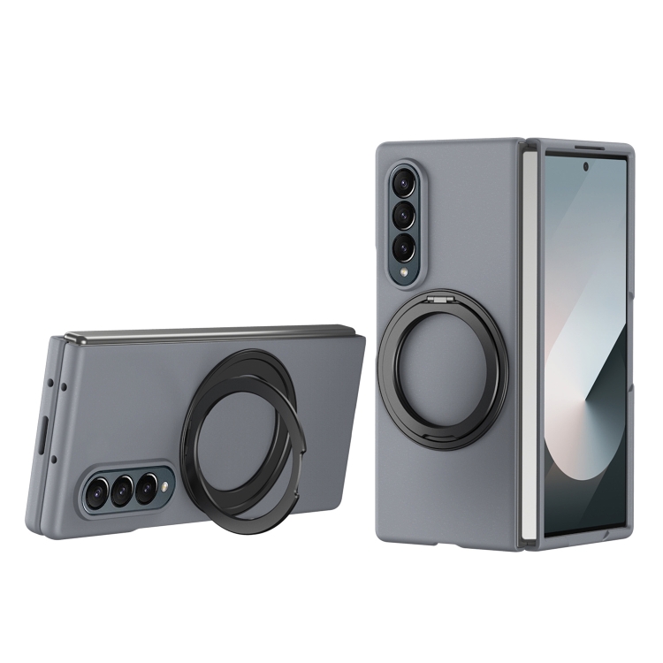 

For Samsung Galaxy Z Fold3 Thunderbolt 360 Rotating Holder Shockproof Phone Case(Grey)