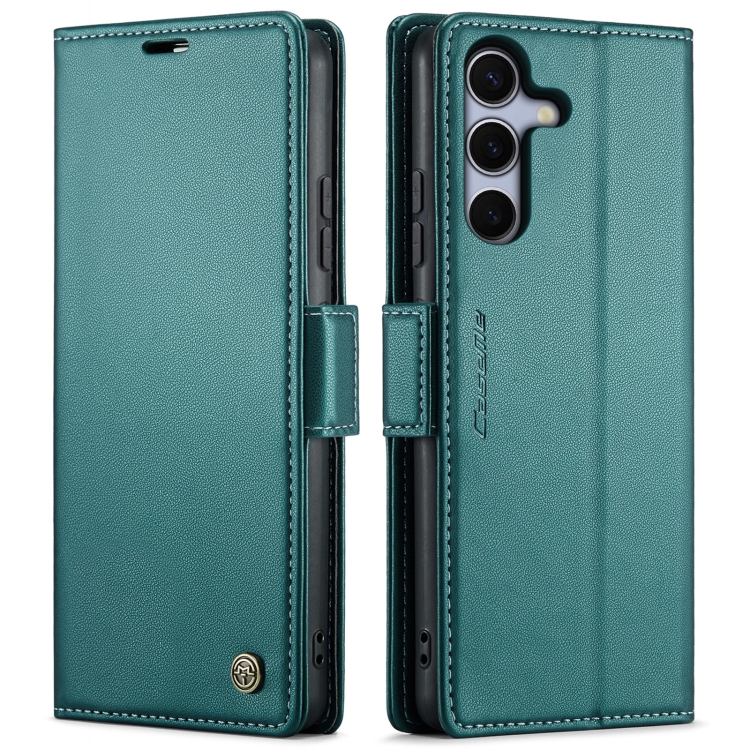

For Samsung Galaxy S25 5G CaseMe 023 Butterfly Buckle Litchi Texture RFID Anti-theft Leather Phone Case(Green)