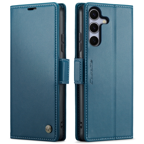 

For Samsung Galaxy S25+ 5G CaseMe 023 Butterfly Buckle Litchi Texture RFID Anti-theft Leather Phone Case(Blue)