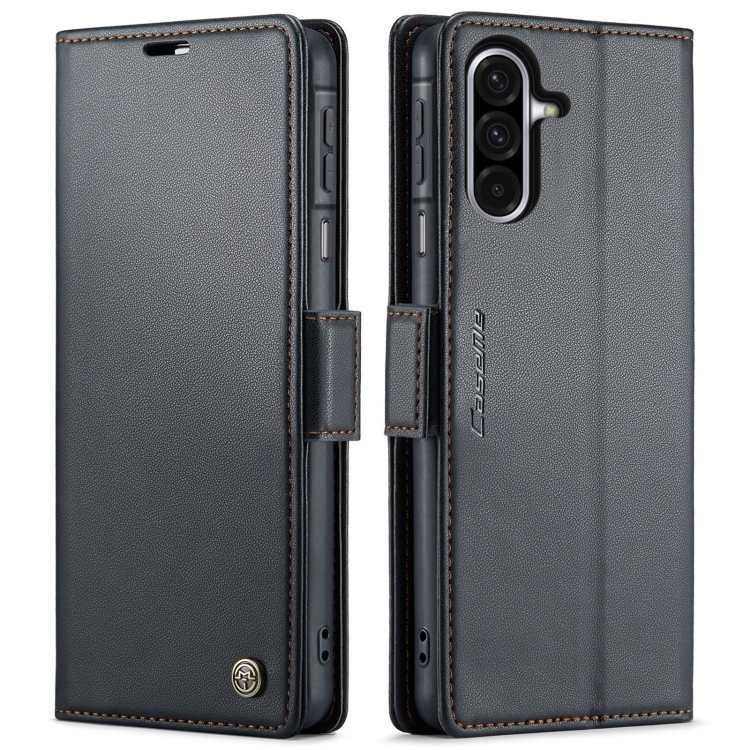 

For Samsung Galaxy A26 CaseMe 023 Butterfly Buckle Litchi Texture RFID Anti-theft Leather Phone Case(Black)